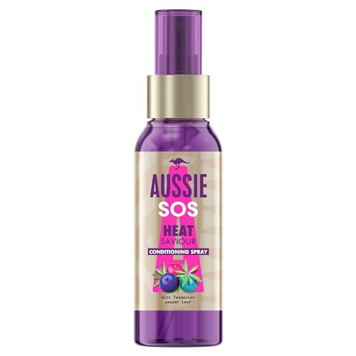 Aussie Hitzeschutzspray für Haare, Leave In Conditioner Spray, 100 ml, für trockenes geschädigtes Haar, veganes Heat Defense Haarspray von Aussie