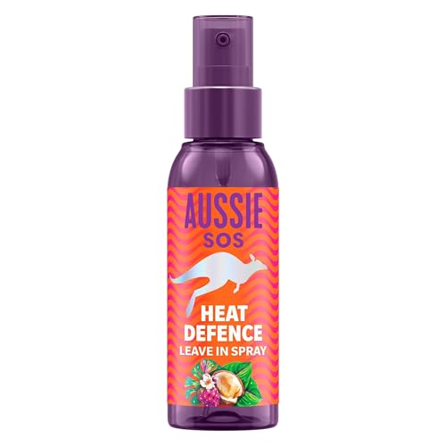 Aussie SOS Heat Defence Leave In Spray 100ml, Entwirrt und Schützt das Haar vor Hitze, Versorgt das Haar 100 Stunden Lang mit Feuchtigkeit, Vegane Formel von Aussie