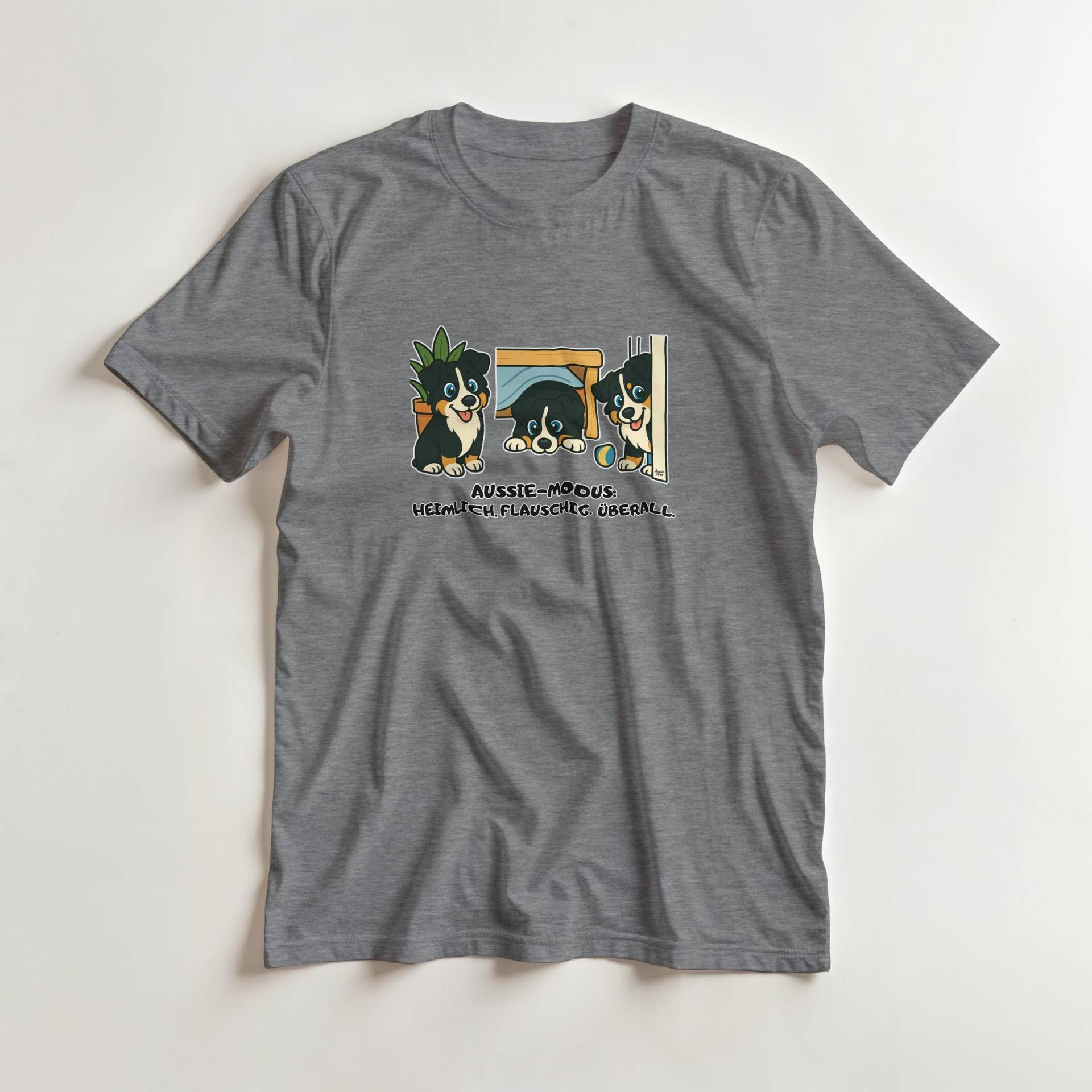 Australian Shepherd Black Tri Unisex T-Shirt, Geschenk Aussie Mom Dad Lover, Lustiges Motiv, Shepherd Shirt von NicolesAussieLove