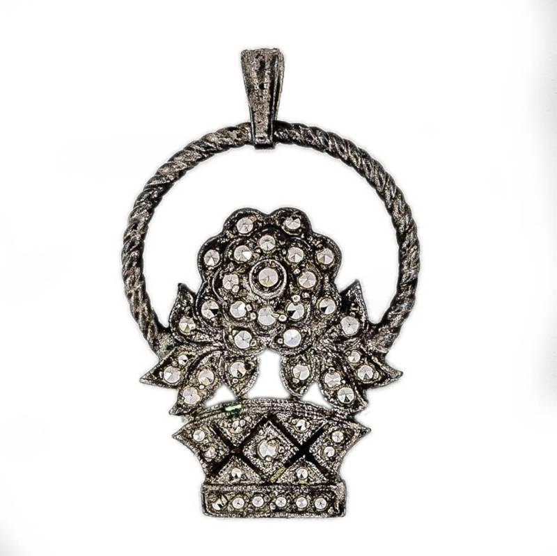 Antike 1920Er Jahre Markasit Anhänger, Sterling Silber, Wunderschöne Halskette Antike 1920Er Jahre Markasit Anhänger, Sterling Silber, Wunderschöne Halskette von AussieMagic