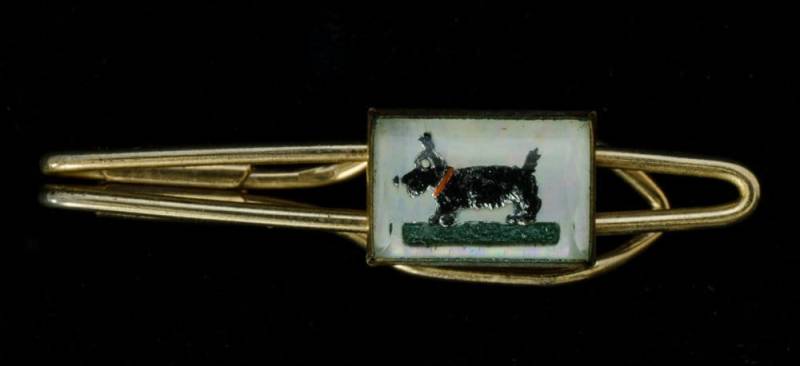 Scottish Terrier Krawattenklammer, Vintage Glasblase von AussieMagic