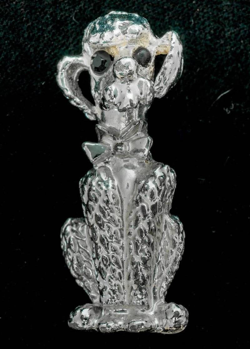 Silberne Pudel Brosche Stolzer Sitzender Hund Pin von AussieMagic