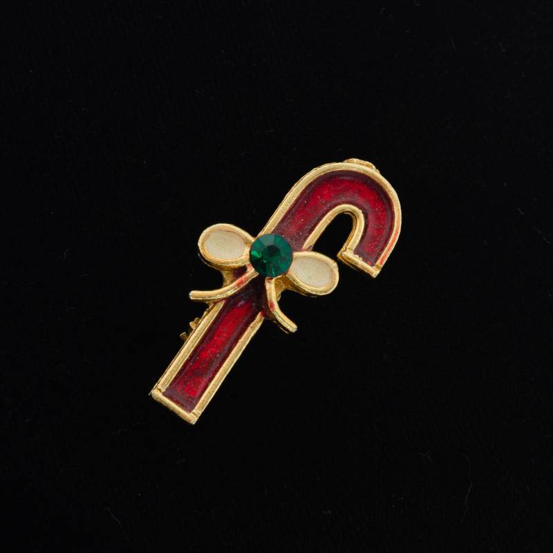 Vintage 1970S Weihnachten Zuckerstange Grüne Strass Pin Brosche von AussieMagic