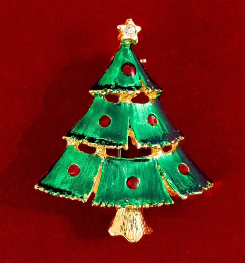 Vintage 70Er Jahre Emaillierter Baum Brosche Pin Geschenk Für Lehrer von AussieMagic