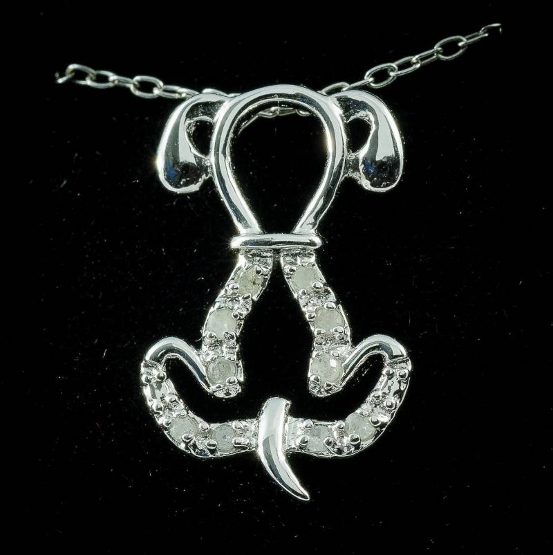 Vintage 925 Italien Sterling Silber Strass Hund Anhänger von AussieMagic