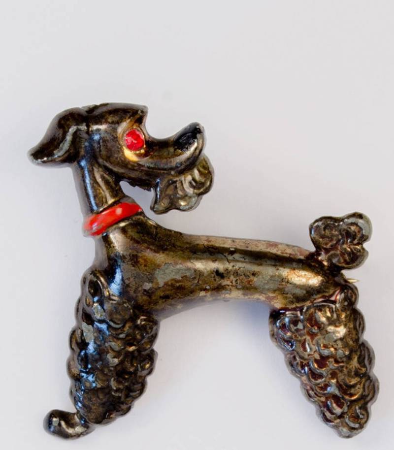 Vintage Schokolade Standard Pudel Oder Schnauzer Bronze Ton Brosche Pin von AussieMagic