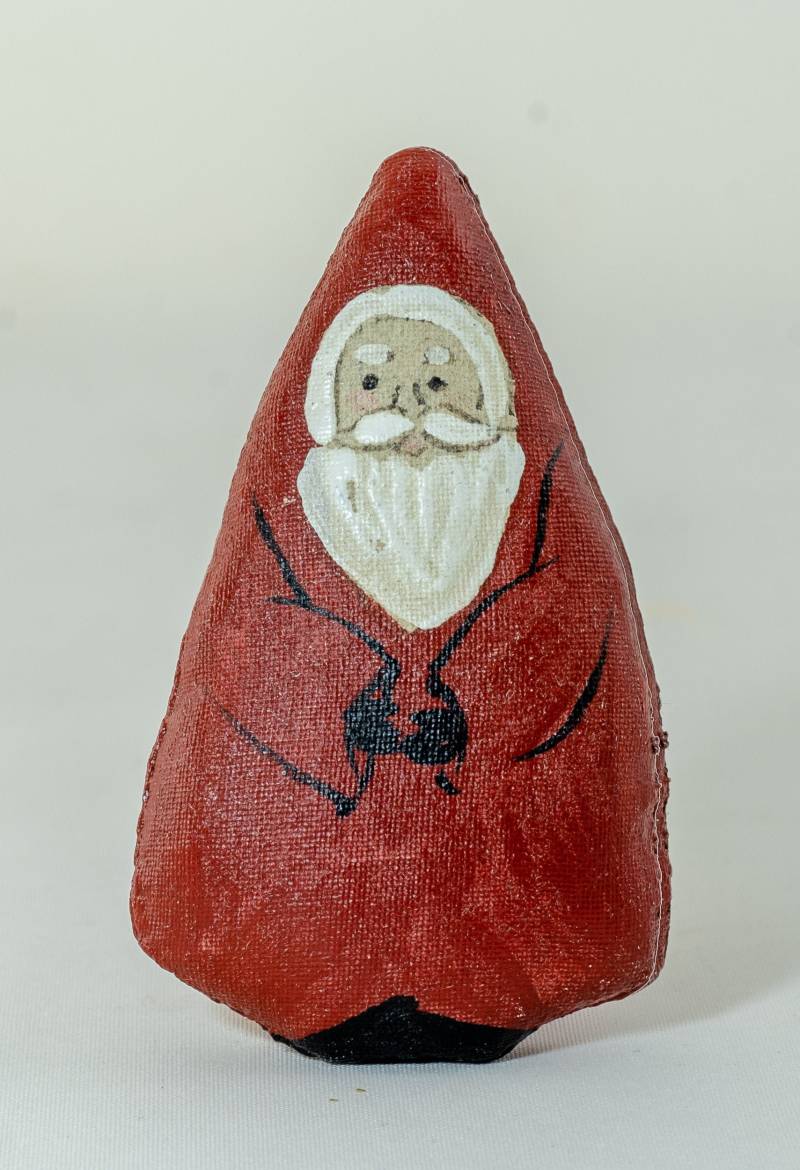 Vintage Weihnachtsmann Canvas Pin Brosche, 1970Er Jahre Handbemalt von AussieMagic