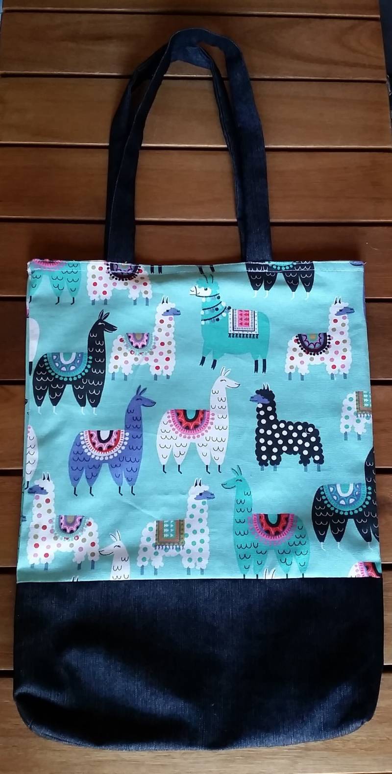 Einkaufstasche, Einkaufstasche , - Happy Llama Print von Aussiebeeinyabonnet