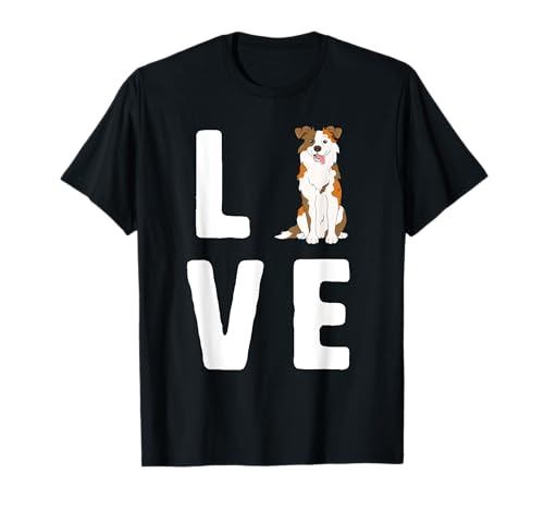 Love Australian Shepherds Lover Red Merle Women Dog Mama T-Shirt von Aussies by 14th Floor