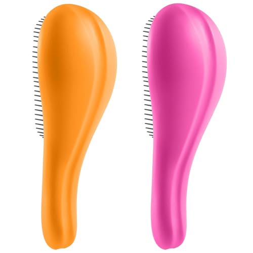 Aussumy Entwirrendes Haarbürsten-Set, 2 Stück, Entwirrer-Haarbürste mit ultraweichen Borsten für müheloses Entfernen von Verfilzungen, für trockenes, nasses, geschädigtes lockiges Haar, für Männer, von Aussumy
