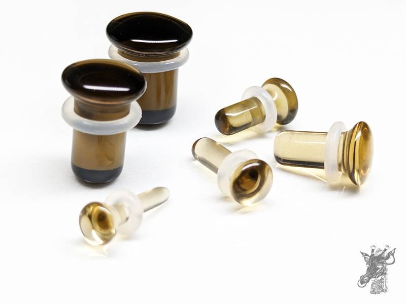 Espresso Braune Glas Plugs Single Flare Ohrschmuck | Paar von AustinPlugAndTunnel