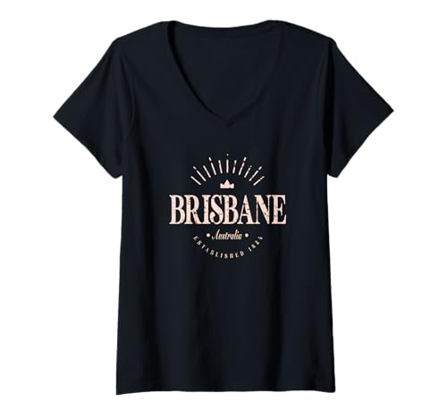 Damen Brisbane Australien - Brisbane Modern T-Shirt mit V-Ausschnitt Damen Brisbane Australien - Brisbane Modern T-Shirt mit V-Ausschnitt von Australia Contemporary Designs