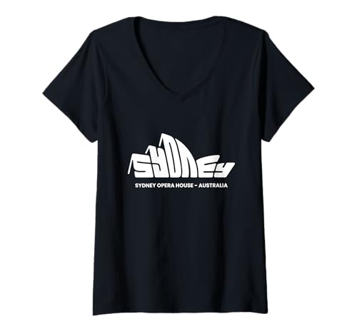 Damen Sydney Australien Australien Australien Aussie Local Touristen Tourismus T-Shirt mit V-Ausschnitt von Australia Designs by Fasaza