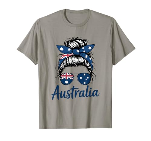 Australien Flagge Messy Bun Girl Australian Roots T-Shirt Australien Flagge Messy Bun Girl Australian Roots T-Shirt von Australia Flag Australian Roots