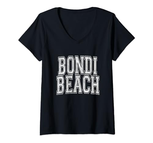 Damen Bondi Beach Australien - Bondi Beach Universität T-Shirt mit V-Ausschnitt von Australian Athletic Designs