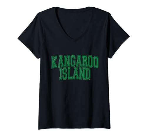Damen Kangaroo Island Australien - Kangaroo Island Varsity T-Shirt mit V-Ausschnitt von Australian Athletic Designs