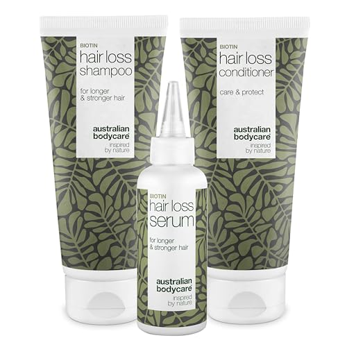 3er Set Haarausfall - Ideal für Frauen und Männer mit Haarausfall. Im Set: Haarausfall Serum 100ml, Haarausfall Shampoo 200ml und Haarausfall Conditioner 200ml | Mit Koffein | Australian Bodycare von Australian Bodycare