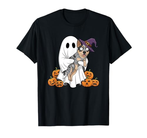 Ghost Australian Cattle Dog Kürbis Halloween Herren Damen T-Shirt von Australian Cattle Dog Halloween Outfits Boy Girl