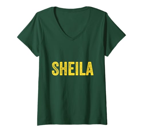 Damen Sheila - Australian Slang Australien Erwachsene Frauen Mädchen T-Shirt mit V-Ausschnitt von Australian Patriotic Tees