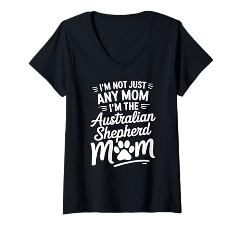 Damen Australian Shepherd Mom Zitat T-Shirt mit V-Ausschnitt Damen Australian Shepherd Mom Zitat T-Shirt mit V-Ausschnitt von Australian Shepherd Dog Saying
