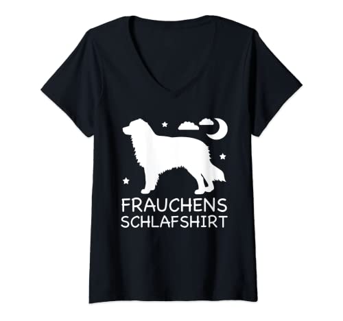 Damen Australian Shepherd Hund Frauchens Schlafshirt Aussie T-Shirt mit V-Ausschnitt Damen Australian Shepherd Hund Frauchens Schlafshirt Aussie T-Shirt mit V-Ausschnitt von Australian Shepherd Frauchen Schlafen Geschenk