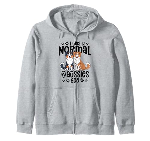 Ich war normal vor 2 Aussies Australian Shepherd Mama Kapuzenjacke von Australian Shepherd Mom Gift Tee
