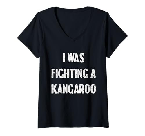 Damen Ich Habe gegen EIN Känguru gekämpft — Abenteuergeschichte Aussie T-Shirt mit V-Ausschnitt Damen Ich Habe gegen EIN Känguru gekämpft — Abenteuergeschichte Aussie T-Shirt mit V-Ausschnitt von Australian Wildlife Animal Kangaroo Fun