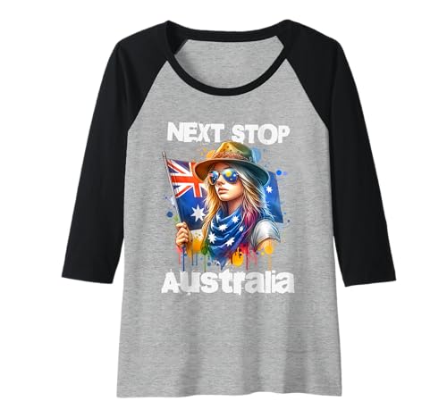 Damen Australien Flag Trip Urlaub Australien Geschenke Auswandern Raglan von Australian Woman gifts for Australian Lovers