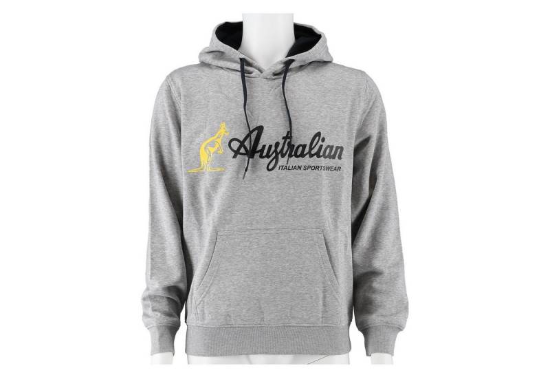 Australian Kapuzenpullover Hoodie Logo hellgrau/schwarz Herren von Australian