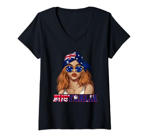 Damen Australien Australier Frau T-Shirt mit V-Ausschnitt Damen Australien Australier Frau T-Shirt mit V-Ausschnitt von Australier Australien Geschenk
