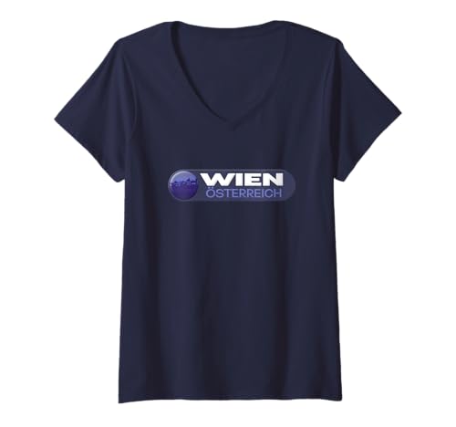 Damen Wien Logo Emblem - Wien Österreich T-Shirt mit V-Ausschnitt von Austria Adventure Gear
