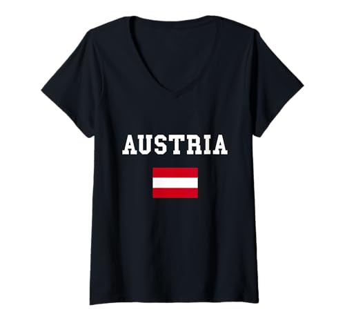 Damen Österreich Stolz Wurzeln Österreich Flagge Karte Stolz Österreich T-Shirt mit V-Ausschnitt Damen Österreich Stolz Wurzeln Österreich Flagge Karte Stolz Österreich T-Shirt mit V-Ausschnitt von Austria Flag Pride Austrian Roots Österreich Alps