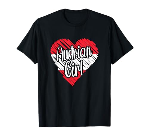Österreich für Mädchen Österreichische Herzflagge für Frauen Österreich T-Shirt von Austria Heart for Girls and Women