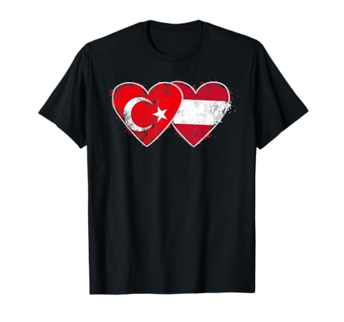 Österreich und Türkei für Flagge Damen Herren Kinder T-Shirt von Austria Turkey Flag