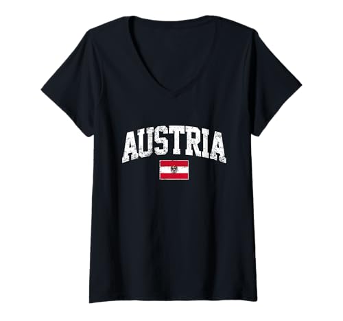 Damen Österreich Reise nach Österreich Urlaub Österreich Geschenk Österreich Freund T-Shirt mit V-Ausschnitt von Austria trip to Austria vaction Austria Gift