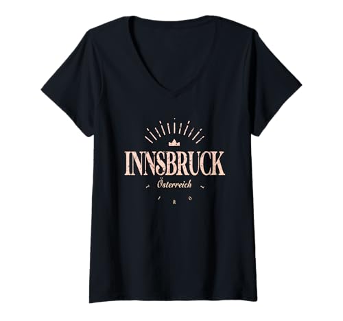 Damen Innsbruck Österreich | Innsbruck Österreich Modern T-Shirt mit V-Ausschnitt Damen Innsbruck Österreich | Innsbruck Österreich Modern T-Shirt mit V-Ausschnitt von Austrian Contemporary Designs