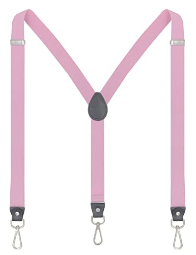 Ausukler Hosenträger Damen und schlanker Herren Extra Stark 2,5cm mit Karabiner Haken Elastischen Riemen für Jeans (Rosa) von Ausukler