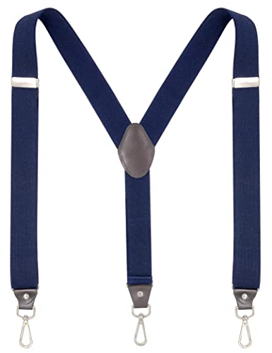 Ausukler Hosenträger Herren Extra Stark 3,5cm Breit mit Drehbaren Haken und Elastischen Riemen Y-back für Jeans (Marineblau) von Ausukler