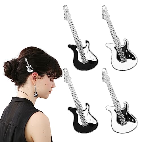 2 Stück Metall-Gitarren-Haarspangen im Retro-Punk-Stil, Haarherstellung für Frauen von Auswalar