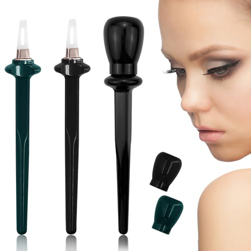 2 x Silikon-Eyeliner-Werkzeuge, wiederverwendbarer Eyeliner-Pinsel, wasserdichte Eyeliner-Führungswerkzeuge, Eyeliner-Führungsstab für wackelige Hände, Make-up-Werkzeug für Anfänger von Auswalar