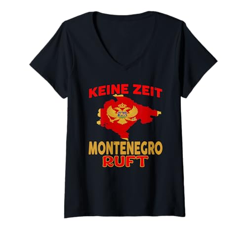 Damen Montenegro Montenegrinisch Montenegro Flagge Montenegro T-Shirt mit V-Ausschnitt von Auszeit Montenegro reiseführer Montenegro camping