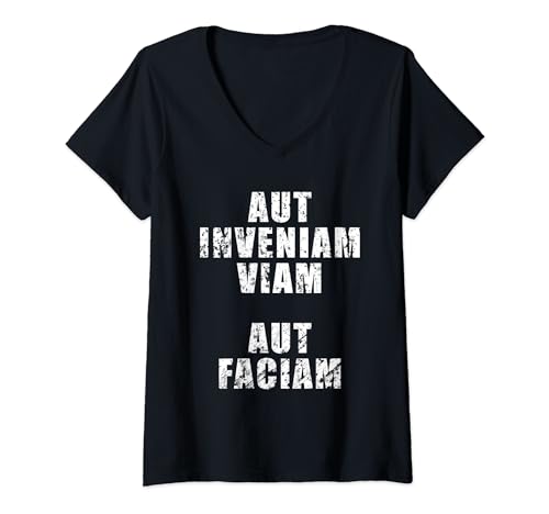 Damen Aut inveniam viam aut faciam T-Shirt mit V-Ausschnitt Damen Aut inveniam viam aut faciam T-Shirt mit V-Ausschnitt von Aut Inveniam Viam Aut Faciam