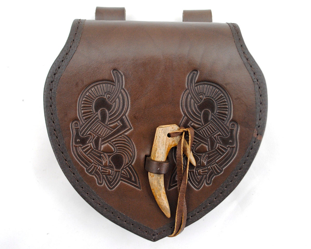 Wikinger-Gürteltasche "Blatt' Mit Geweihspitze Wikinger-Gürteltasche "Blatt' Mit Geweihspitze von Autaris