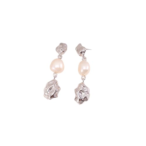 Autarky Star Perlen Ohrringe Damen Silber 925 Hängend Natürliche Perlen Ohrstecker Damen Hypoallergene Ohrringe Pearl Earrings füR MäDchen (Anhänger Silber) von Autarky Star