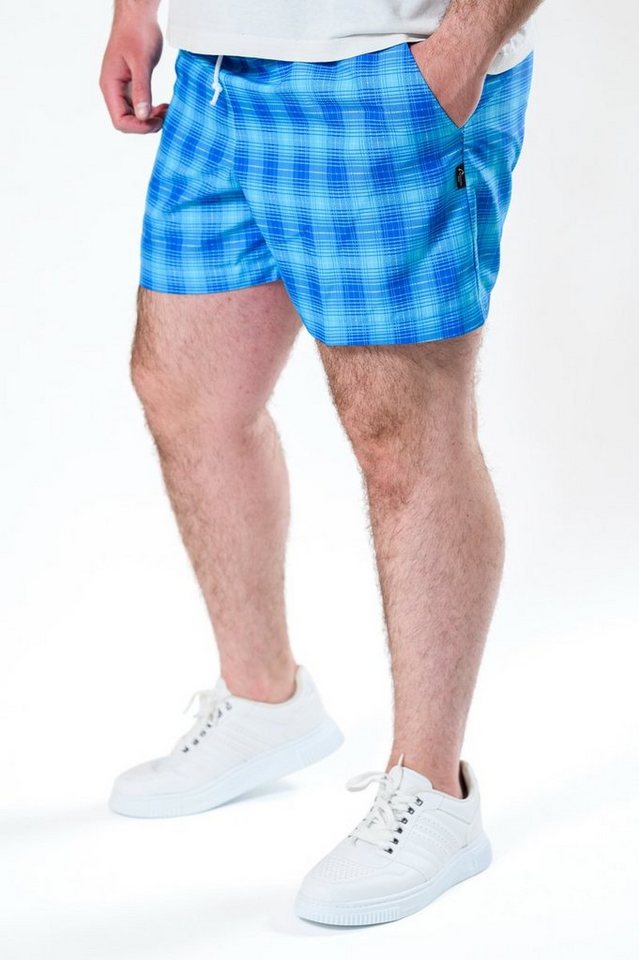 Authentic Klein Badeshorts Herren Badeshorts in marine & blau kariert von Normal- bis Übergrößen von Authentic Klein