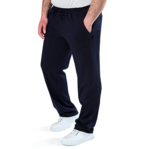 Authentic Klein Klassische gerade geschnittene Herren Jogginghose für Sport- und Freizeit aus Baumwollmischgewebe in Kurz, Lang und Übergrößen,Marine,106 von Authentic Klein
