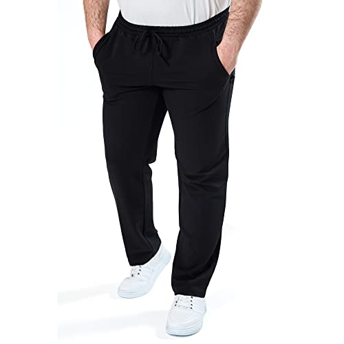 Authentic Klein Klassische gerade geschnittene Herren Jogginghose für Sport- und Freizeit aus Baumwollmischgewebe in Kurz, Lang und Übergrößen,Schwarz,114 von Authentic Klein