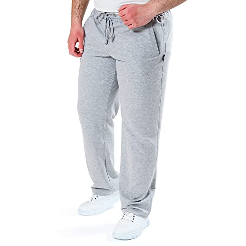 Authentic Klein Klassische gerade geschnittene Herren Jogginghose für Sport- und Freizeit aus Baumwollmischgewebe in Kurz, Lang und Übergrößen,Silbermelange,106 von Authentic Klein