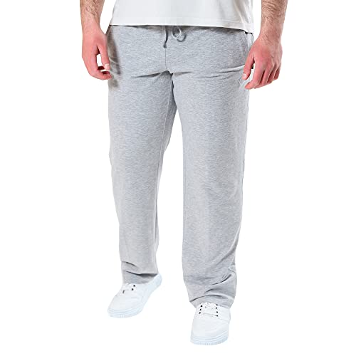 Authentic Klein Klassische gerade geschnittene Herren Jogginghose für Sport- und Freizeit aus Baumwollmischgewebe in Kurz, Lang und Übergrößen,Silbermelange,52 von Authentic Klein