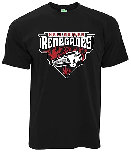 T-Shirt Renegades Helldriver Brustdruck mittig Herrenshirt Kurzarm Rundkragen | Schwarz | Größe L von Authentic Renegades